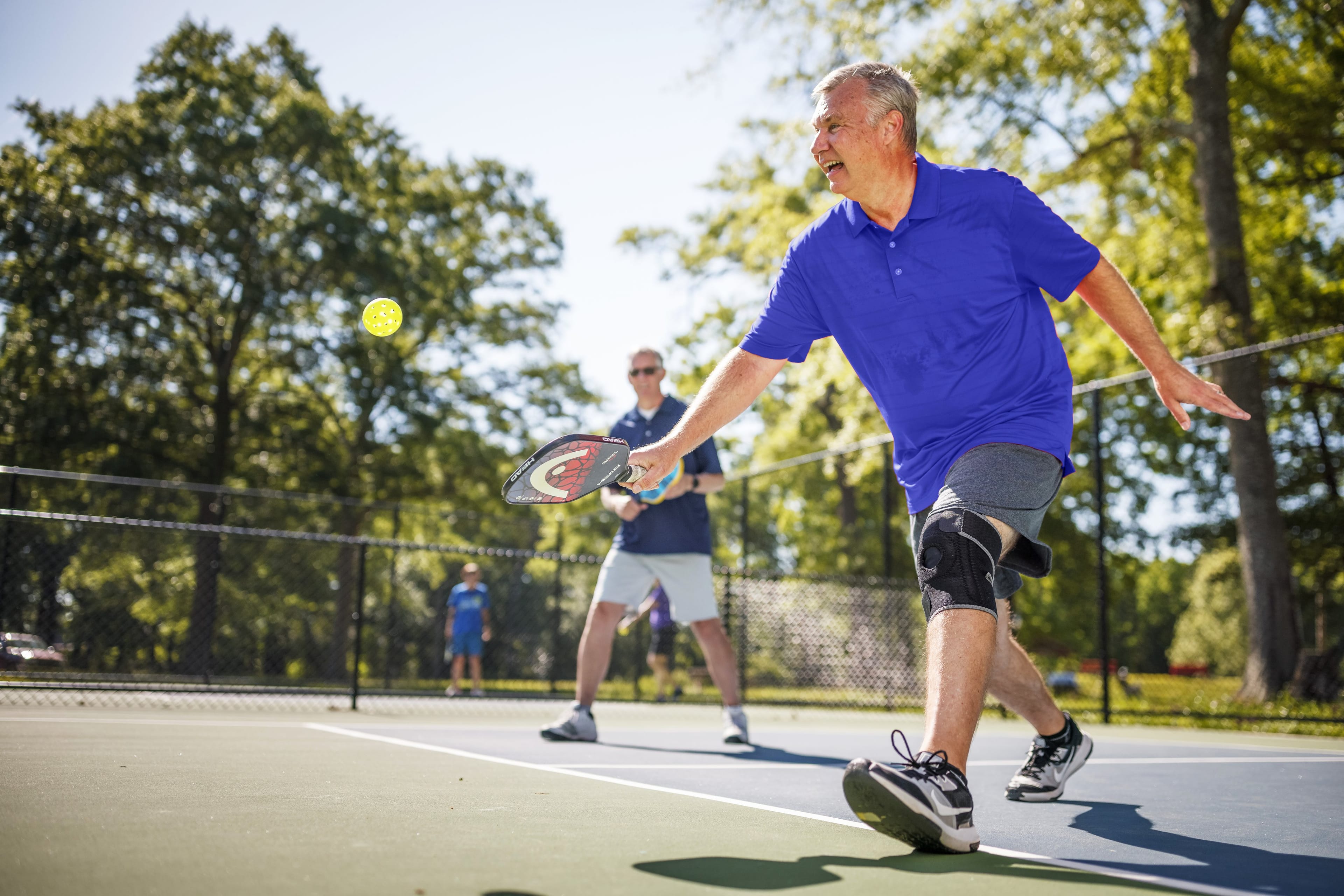 man playing a fine game of pickleball