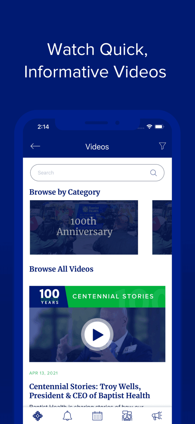 App screenshot - Watch Quick, Informative Videos
