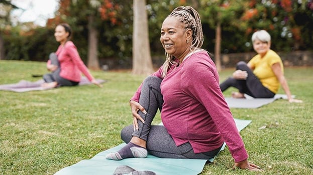Women doing yoga