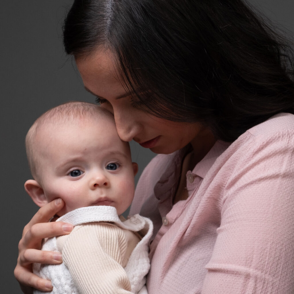 Woman holding a baby