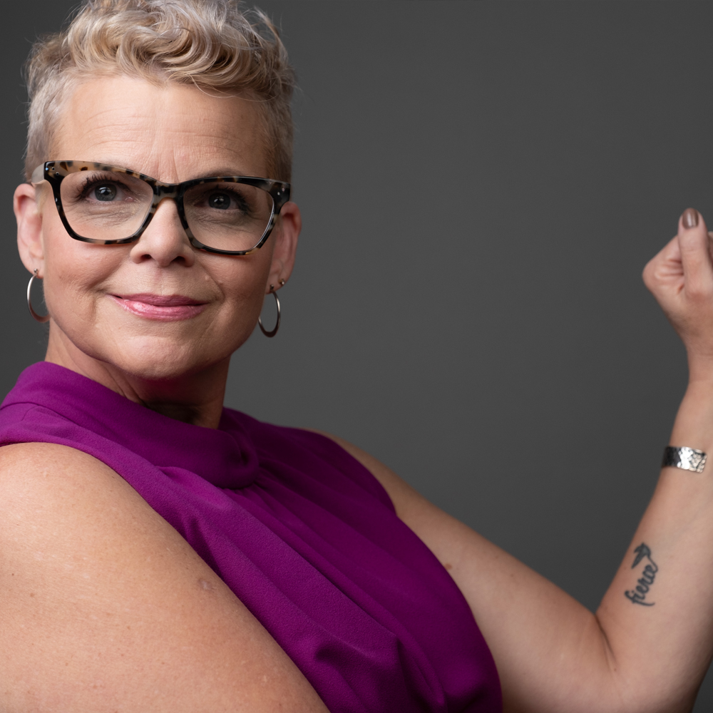 Woman with fierce tattoo